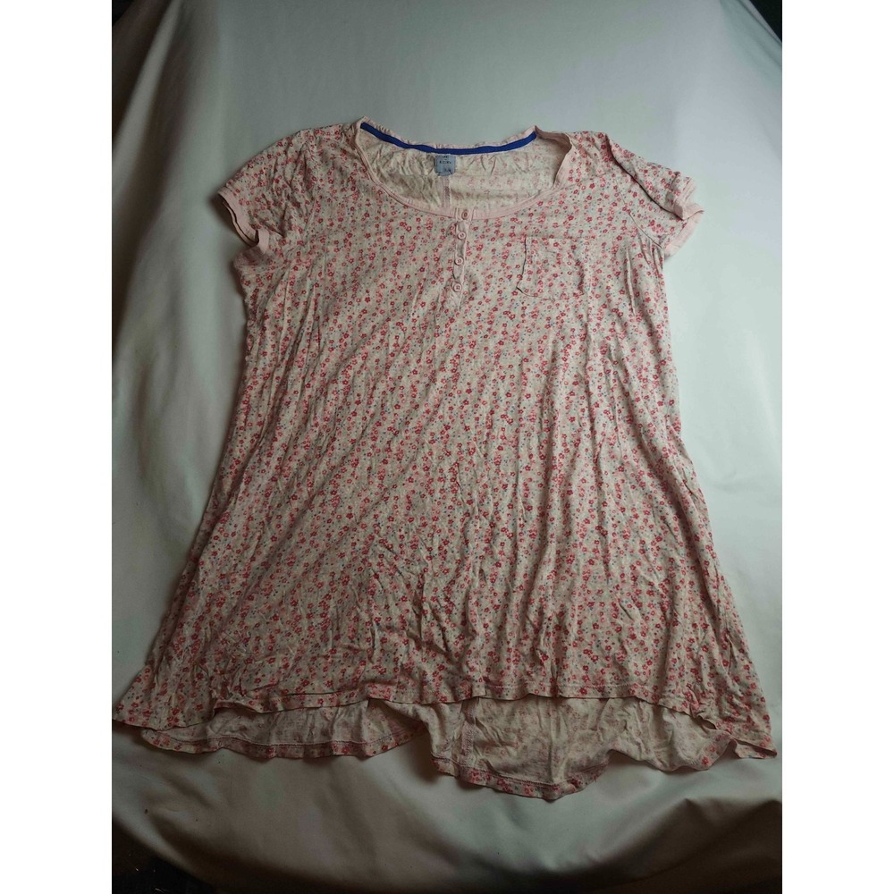 Jane & Bleecker Henly Sleep Shirt Womens Size 2XL Pink Floral Short Sleeve - Picture 2 of 7
